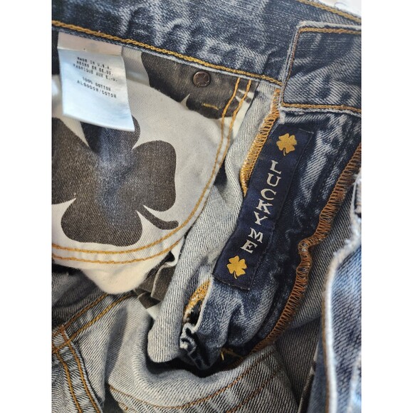 Lucky Brand 455 Relaxed Bootcut Wide Leg Jeans Men's 32X34 Distressed Denim USA - Picture 12 of 14